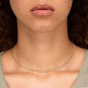 NEW . Mejuri Curb Chain Necklace 14k Solid Gold